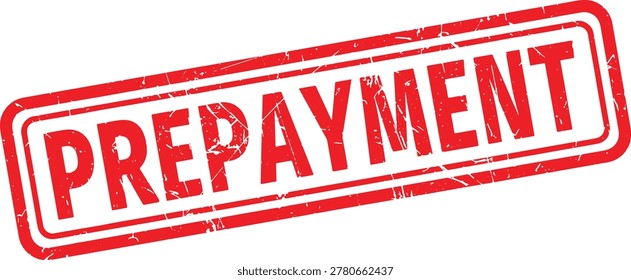 PREPAYMENT red rubber stamp text