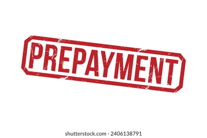 Prepayment stamp red rubber stamp on white background. Prepayment stamp sign. Prepayment stamp.