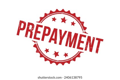 Prepayment stamp red rubber stamp on white background. Prepayment stamp sign. Prepayment stamp.