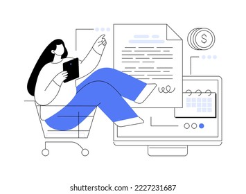 Prepayment terms abstract concept vector illustration. Payment terms and conditions, pay in advance, prepayment method, booking details, online pre-order, deposit in cash abstract metaphor.