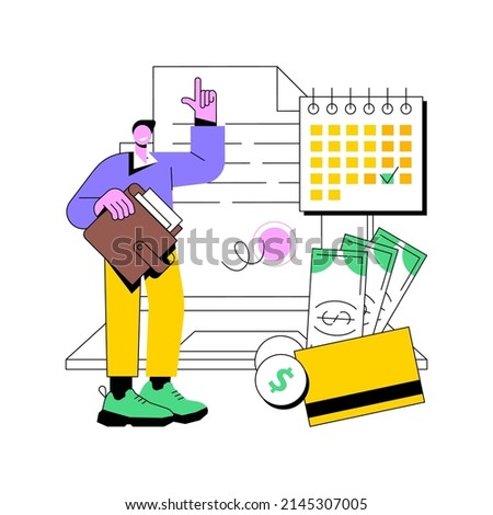 Prepayment terms abstract concept vector illustration. Payment terms and conditions, pay in advance, prepayment method, booking details, online pre-order, deposit in cash abstract metaphor.