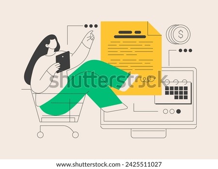 Prepayment terms abstract concept vector illustration. Payment terms and conditions, pay in advance, prepayment method, booking details, online pre-order, deposit in cash abstract metaphor.