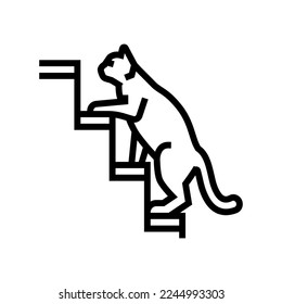 subir el vector de icono de la línea en inglés de preposición. arriba preposición signo inglés. símbolo de contorno aislado ilustración negra