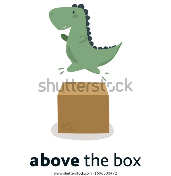 Preposition Place Dinosaur Illustration Vector: wektor stockowy (bez ...