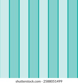Preppy Bright Teal and Pastel Turquoise and Pale Aqua Vertical Stripes creating a seamless pattern print background