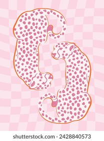 Preppy Room Decor Posters, Pink Aesthetic Poster, Pink Smile, Pink And Orange Cheetah Poster, Howdy Cowgirls Art, Funny Disco Ball For Funny Bathroom, Vector illustration