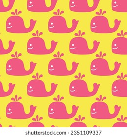 Preppy Whales Repeatable Seamless Pattern
