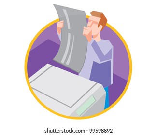 Prepress At Work Design And Print Service Vector Icon Illustration