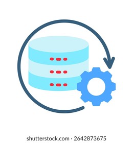 Preprocessing mini illustration flat color icon, use for machine learning, education, technology industry, UI, UX kit, app and web development, digital or print.