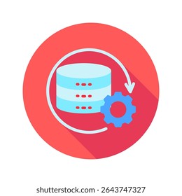Preprocessing mini illustration rounded flat color icon, use for machine learning, education, technology industry, UI, UX kit, app and web development, digital or print.