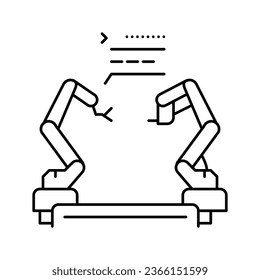 pre-programmed robot line icon vector. pre-programmed robot sign. isolated contour symbol black illustration
