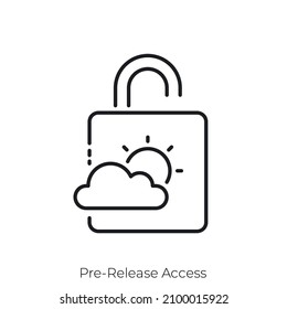 Pre-Release Access icon. Outline style icon design isolated on white background