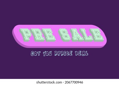 Presale buttons with 3D models, suitable for use as graphic resources, website creation or digital product sales