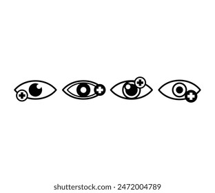 presbyopia eye icon symbol vector design simple flat illustration collection sets isolated