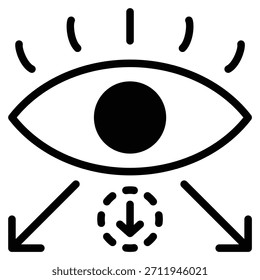Ilustración vectorial de línea de icono de presbicia