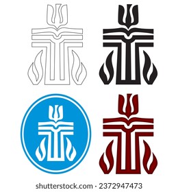 Presbyterianism Icon Vector Illustration. Presbyterian Cross