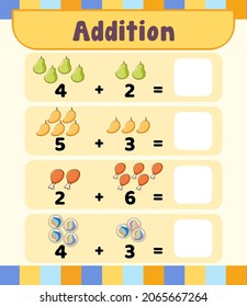 Vorlage für Mathematik-Arbeitsblätter für Vorschulmaterial
