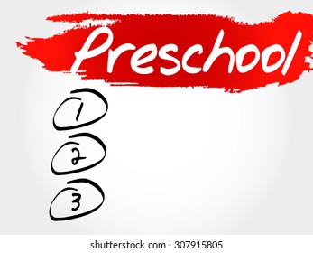 Preschool blank list, education concept