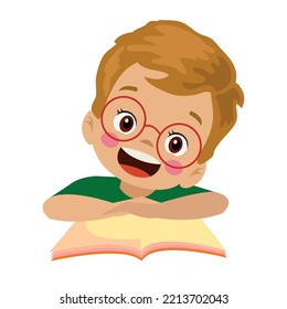 preschool book cute happy boy