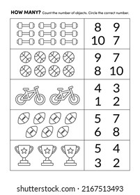 Preschool Color and Count Math Practice Worksheet Early Learning Homeschool Daycare Education Page 28