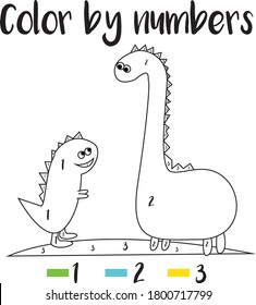 Preschool counting activities. Coloring page with colorful illustration. Color by numbers, printable worksheet. Educational game for children, toddlers and kids pre school age.Cute horse illustration 