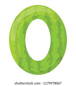 
Preschool counting learning number 0, flat icon image  
