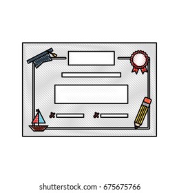 preschool diploma isolated icon