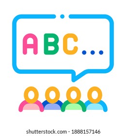 preschool education alphabet icon vector. preschool education alphabet sign. color symbol illustration