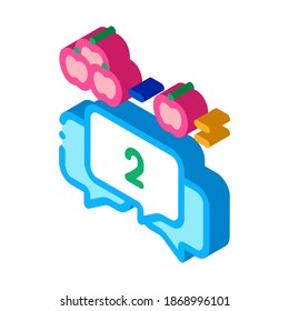 vector de icono de matemáticas de educación preescolar. signo matemático de educación preescolar isométrica. ilustración de símbolo aislado de color