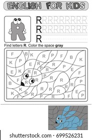 Preschool Education. Puzzle for children.  We study and write capital letters of the English alphabet. Black and white option printable worksheet for kindergarten and preschool. Color by letters. 