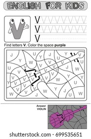 Preschool Education. Puzzle for children.  We study and write capital letters of the English alphabet. Black and white option printable worksheet for kindergarten and preschool. Color by letters. 