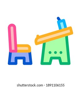 preschool education table icon vector. preschool education table sign. color symbol illustration