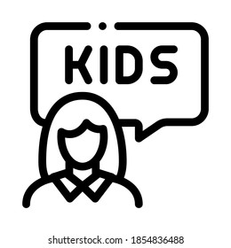 preschool education teacher icon vector. preschool education teacher sign. isolated contour symbol illustration