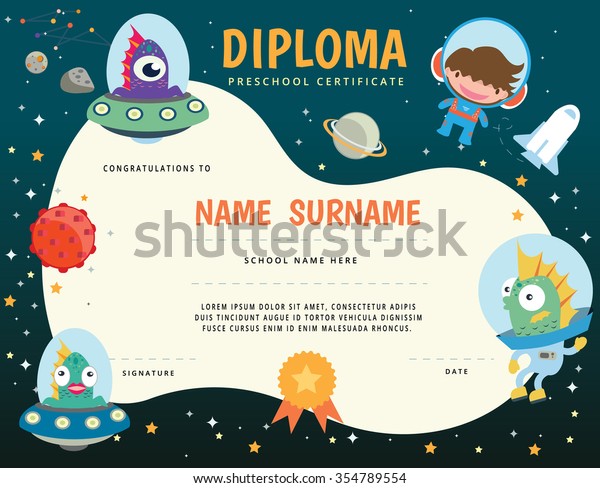 Preschool Elementary School Kids Diploma Certificatethe