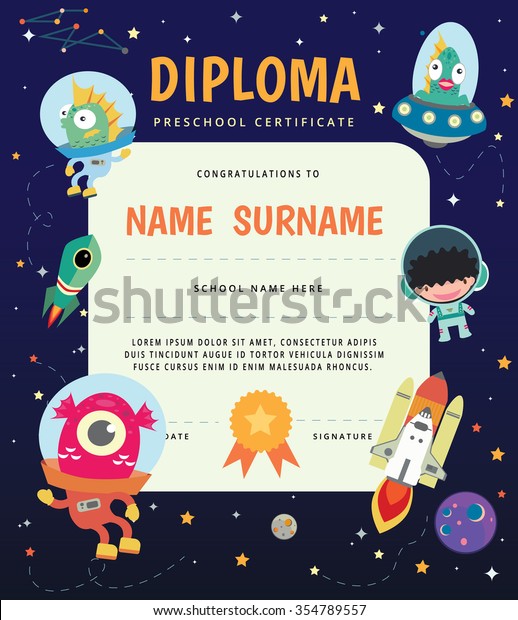 Preschool Elementary School Kids Diploma Certificatethe