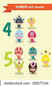 Preschool Elementary school Kids ,The number, Kids number learning,Full vector