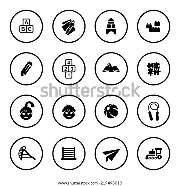 Preschool Icon Set Stock Vector (Royalty Free) 219495019 | Shutterstock