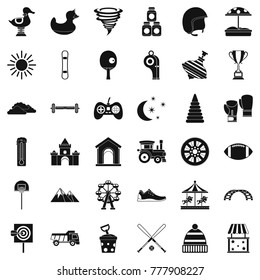 Preschool icons set. Simple style of 36 preschool vector icons for web isolated on white background
