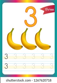 Pre-school Kids learning material. printable number eight card with an illustration of cherries - Vector