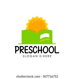 Preschool, kindergarten logo design template