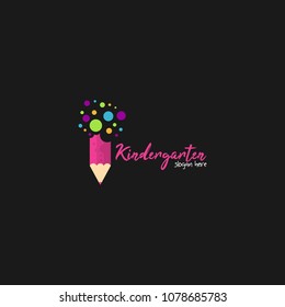 Preschool, kindergarten, playgroup logo icon design template. Children school vector illustration