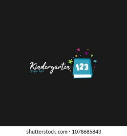 Preschool, kindergarten, playgroup logo icon design template. Children school vector illustration