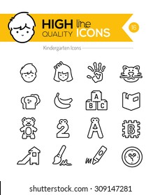 Preschool Line Icons Series