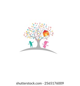 preschool logo design, learning school for kids