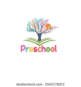 preschool logo design, learning school for kids