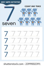 Preschool math worksheet counting 1 to 10 practice.