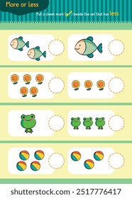 Preschool math worksheet counting 1 to 10 practice.