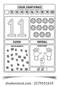 Preschool math worksheet counting 1 to 15 practice.