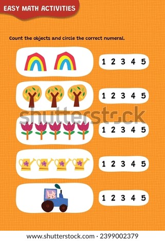 Preschool math worksheet counting 1 to 10 practice.