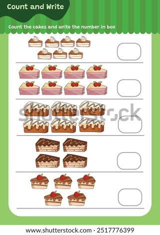 Preschool math worksheet counting 1 to 10 practice.